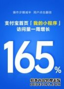 支付宝：“我的小程序”用户访问量一周激增165%